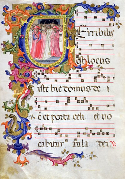 Page with historiated initial 